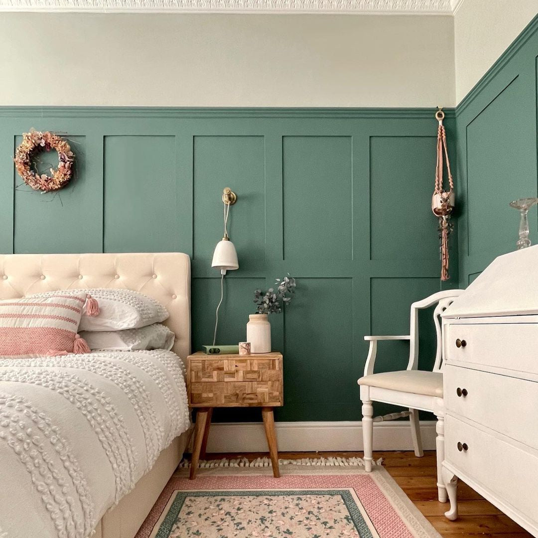 Pleat Little Greene. Green Bedroom Paint Colour