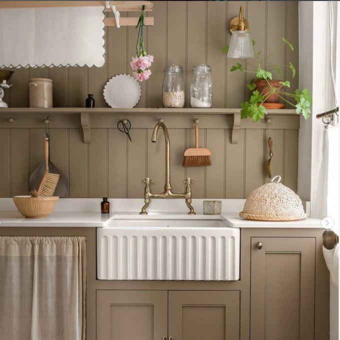 Truffle - Paint And Paper Library Kitchen Panelling Paint Colour