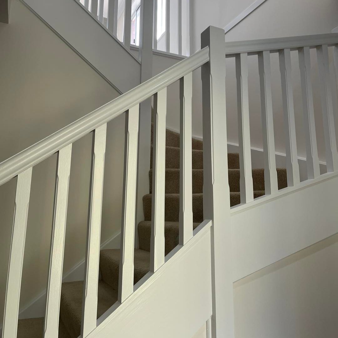 White Eggshell Wood Stairs paint and primer - Bradite White Eggshell Paint