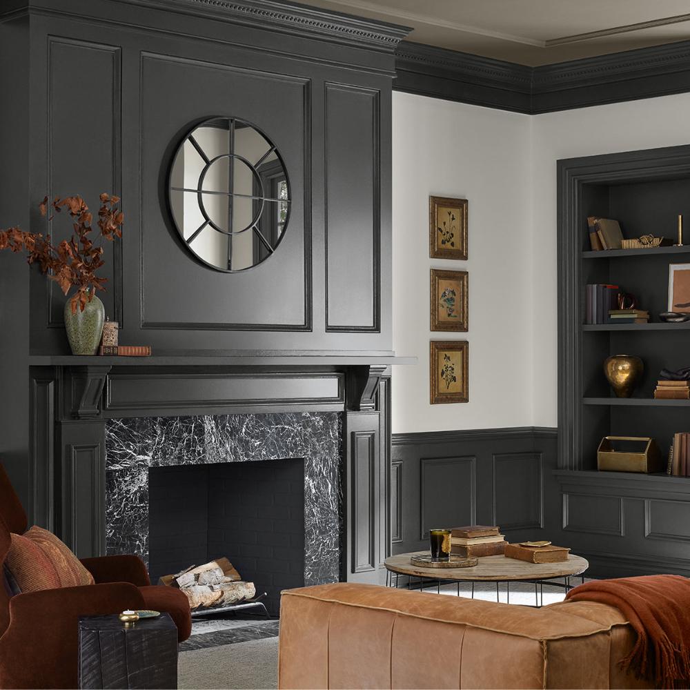 Iron Ore SW 7069 - Sherwin Williams Living Room Feature Wall Paint Colour