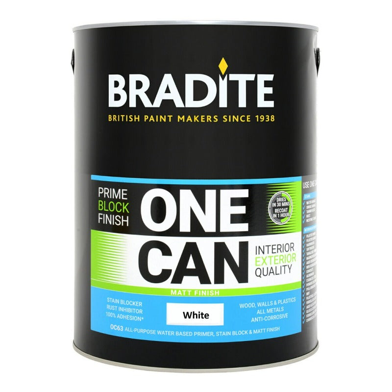 Bradite One Can All Surface Primer Sealer & Topcoat - White Matt